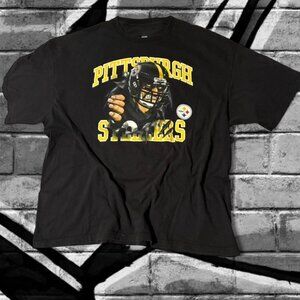 Y2K Pittsburgh Steelers Breakthrough T-Shirt Retro NFL Graphic Tee Black Gildan
